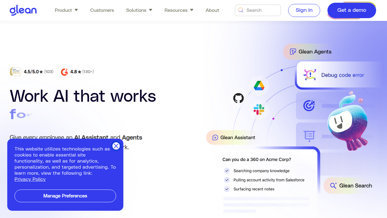 Glean.com, an AI-powered platform, highlights the importance of integration for enterprise collaboration.