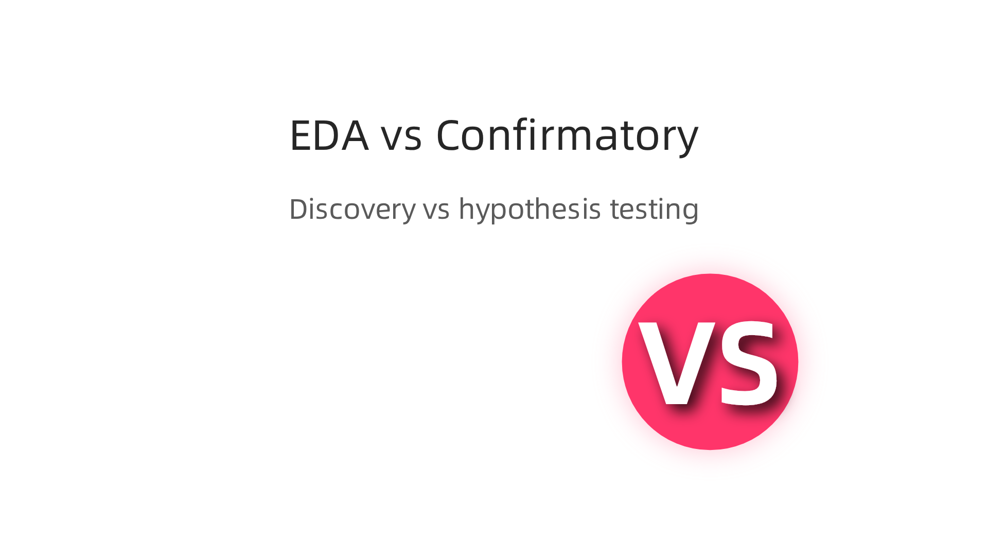 Exploratory Data Analysis focuses on discovery, while Confirmatory Data Analysis tests specific hypotheses.