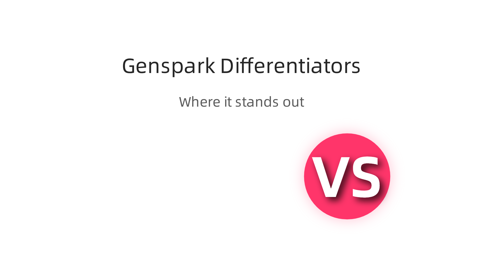 An infographic highlighting Genspark AI's key differentiators in the market: data sovereignty, flexible deployment, vertical models, and consumption-based pricing.