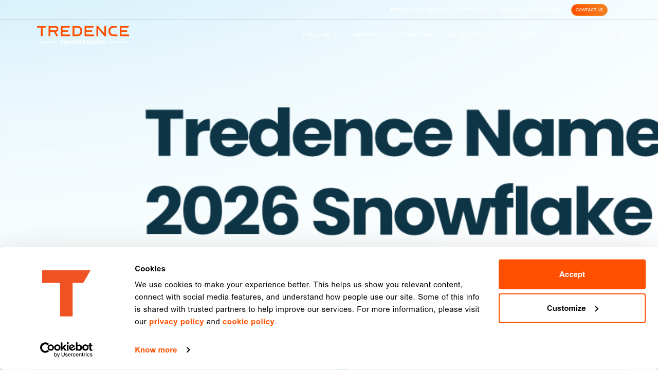 Screenshot of Tredence's website, an example of a company providing insights on maximizing AI ROI.