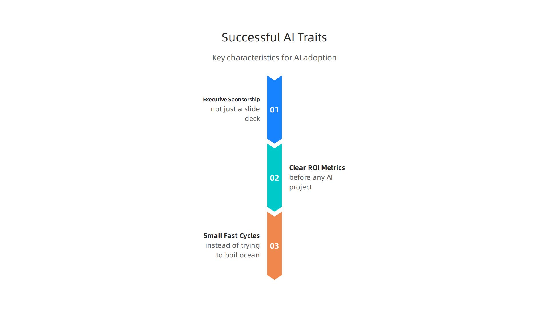 Key characteristics that define successful organizations in their enterprise AI adoption and deployment.
