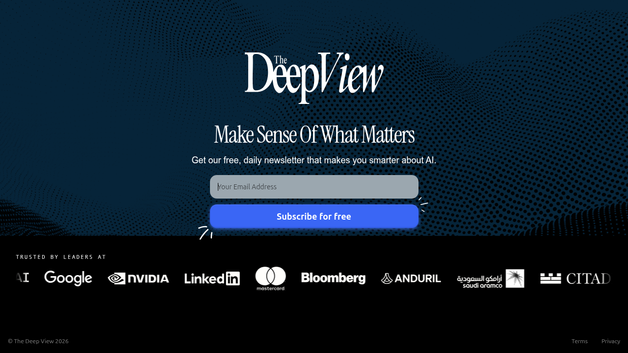 The Deep View's subscription page offers clear daily AI updates for technology leaders.