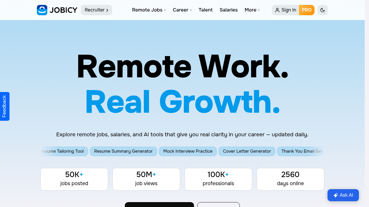 Jobicy.com showcases various career paths, including software consultant roles, offering insight into market demand.