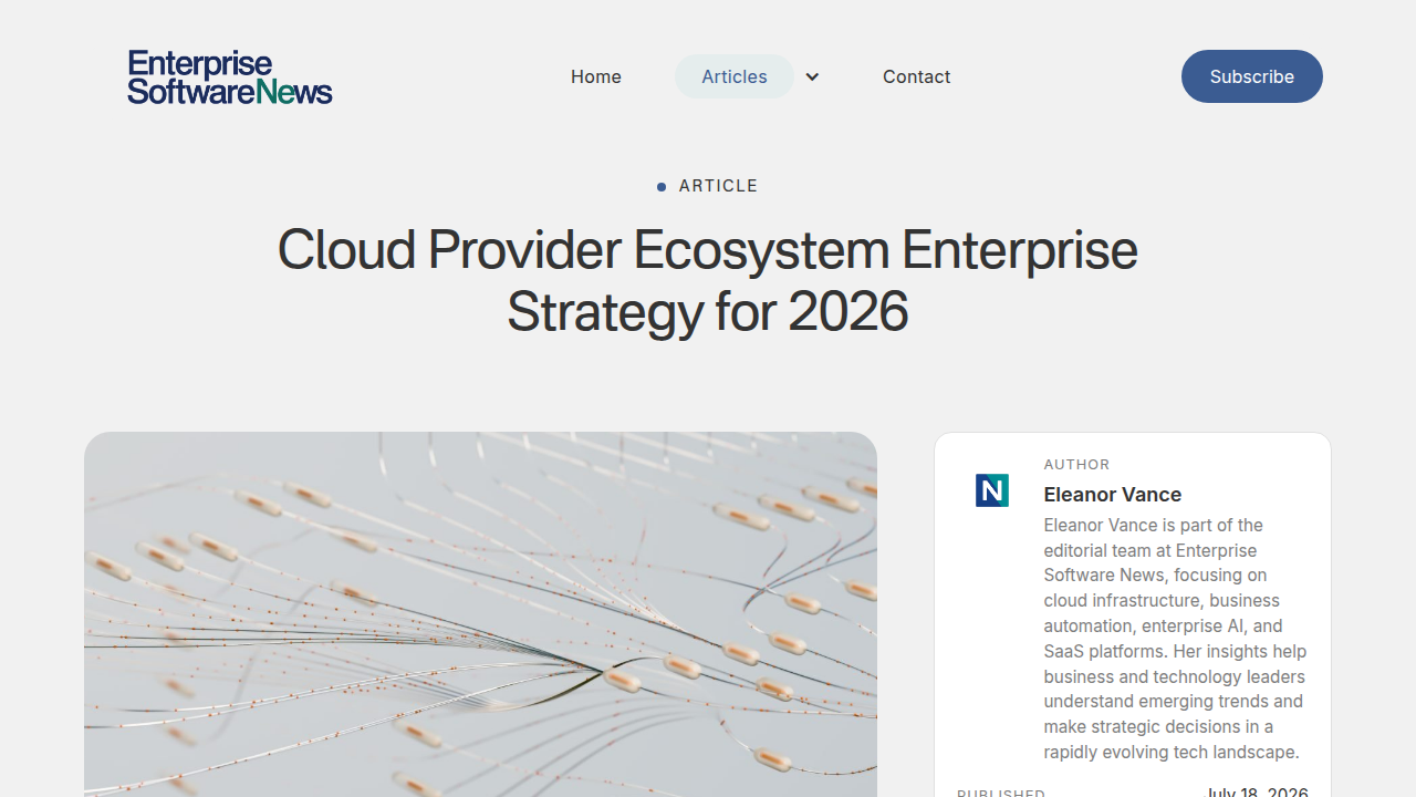 An overview of an article discussing enterprise strategies for navigating the cloud provider ecosystem in 2026.