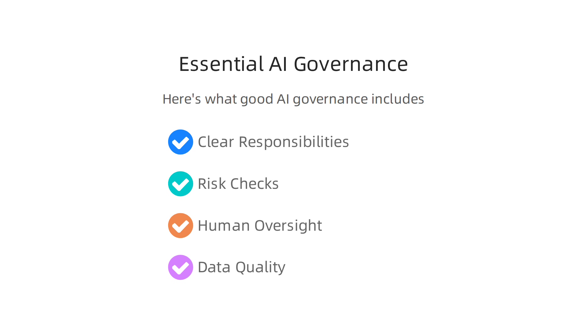 Key components of a robust AI governance framework for enterprise leaders.