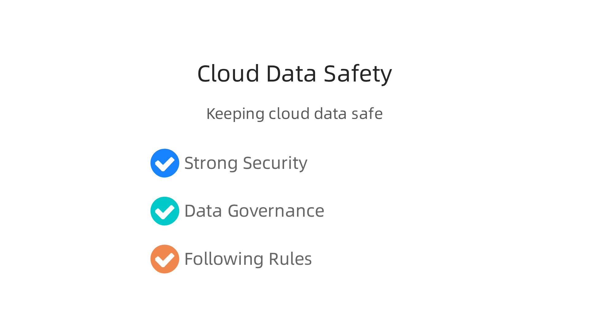 An infographic outlining key considerations for ensuring data safety and compliance in cloud environments.