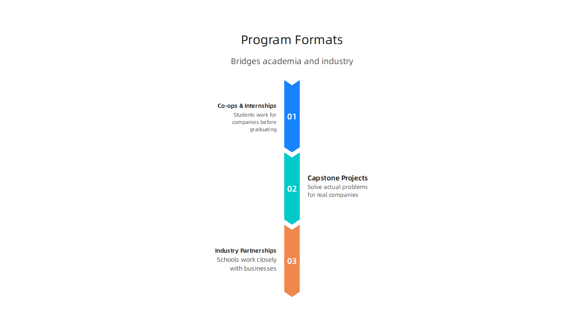 An overview of program formats that bridge the gap between academic learning and real-world enterprise requirements.